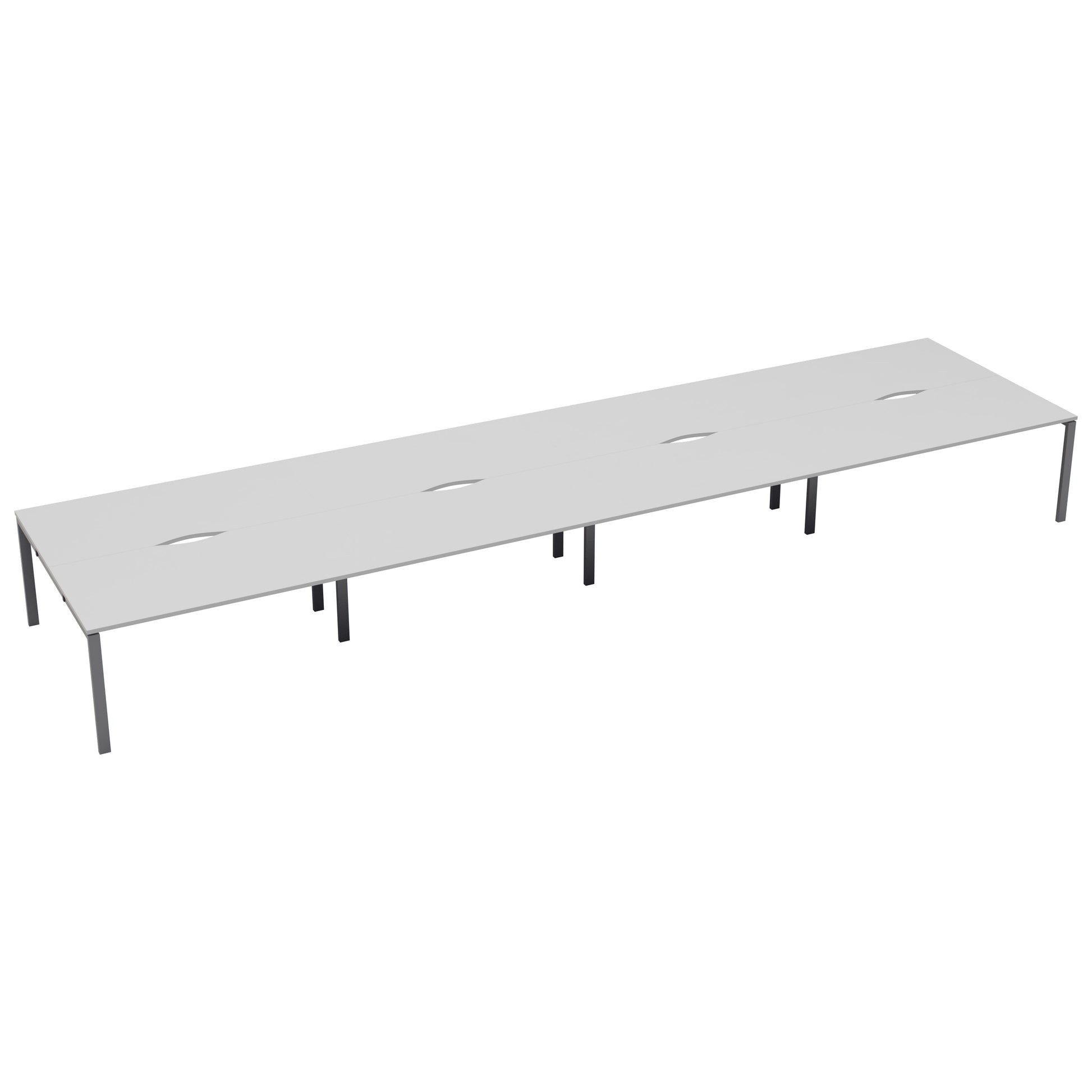 CB Bench with Cut Out: 8 Person | 1400 X 800 | White/Silver