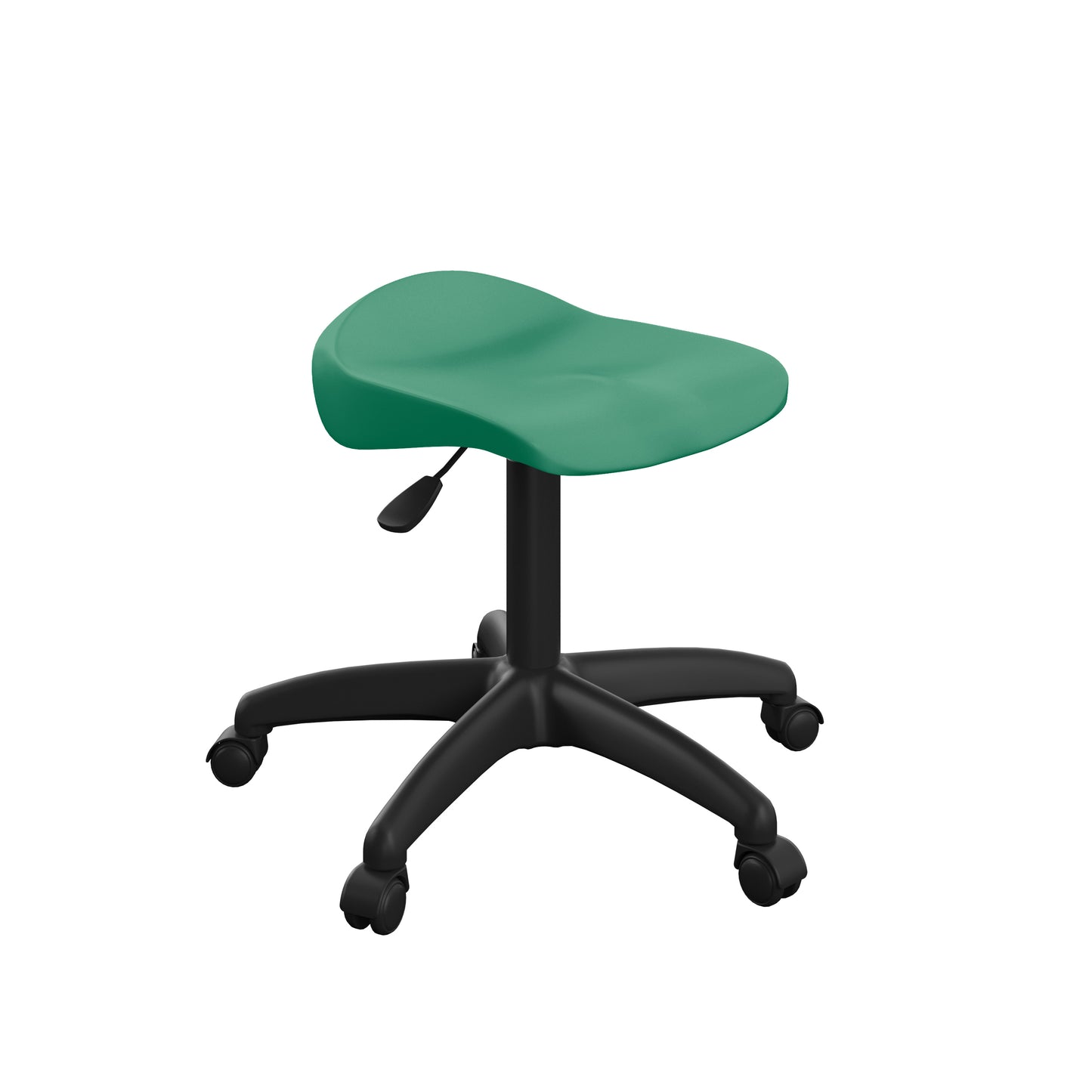 Titan Swivel Junior Stool with Plastic Base and Castors Size 5-6 | Green/Black