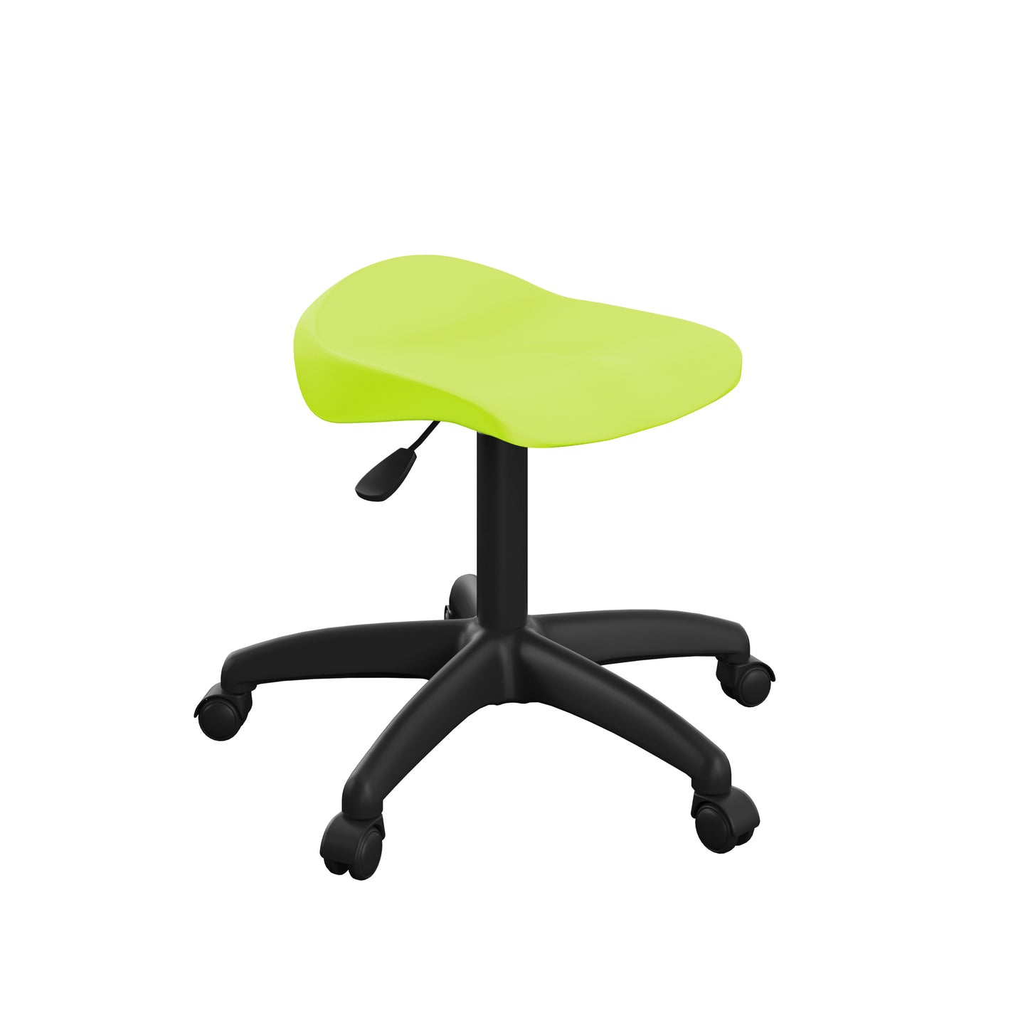 Titan Swivel Junior Stool with Plastic Base and Castors Size 5-6 | Lime/Black