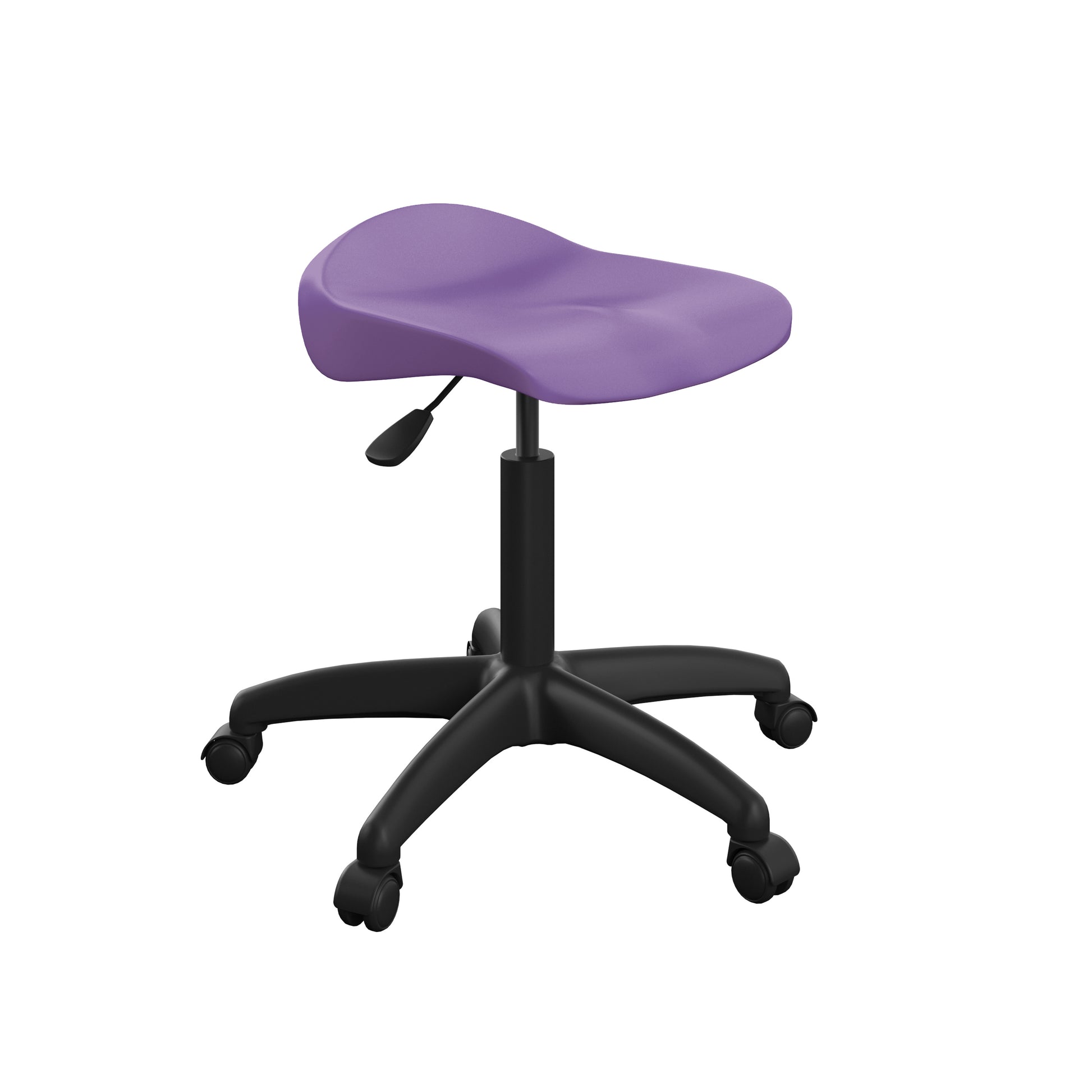 Titan Swivel Senior Stool with Plastic Base and Castors Size 5-6 | Purple/Black