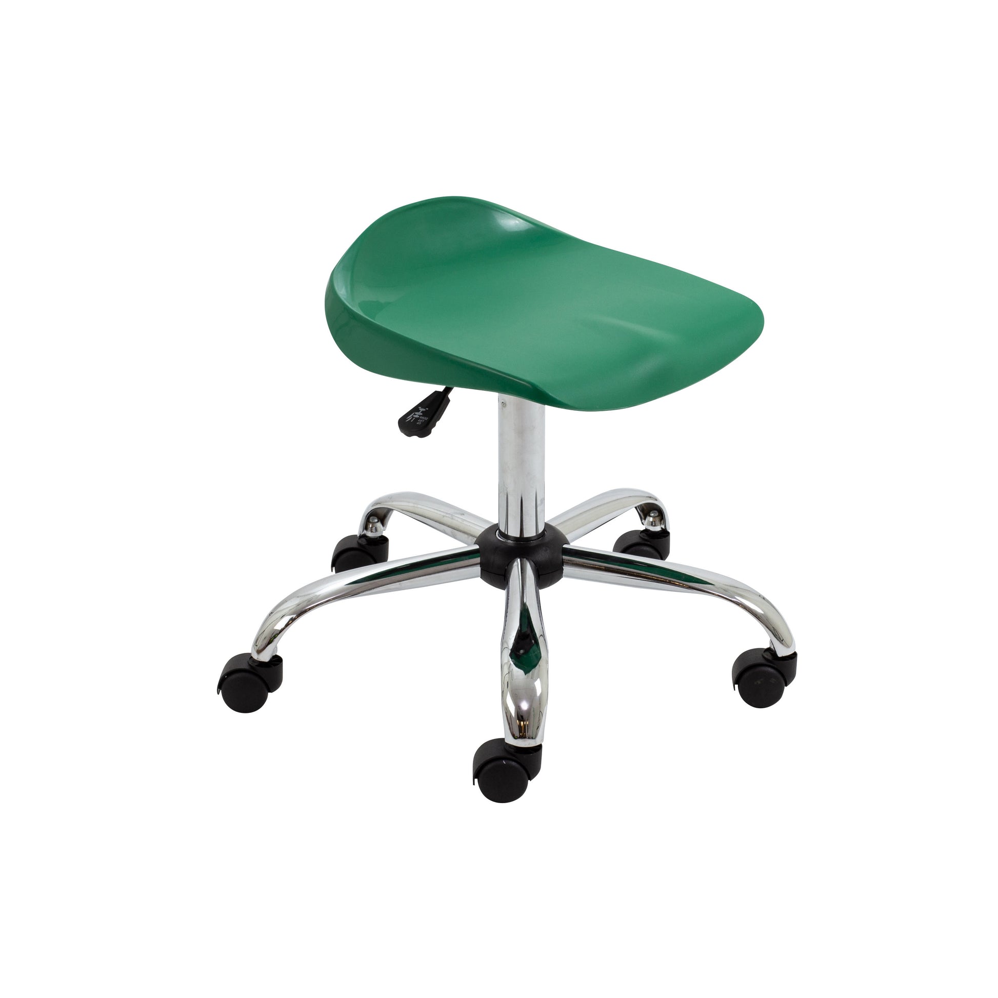 Titan Swivel Senior Stool with Chrome Base and Castors Size 5-6 | Green/Chrome