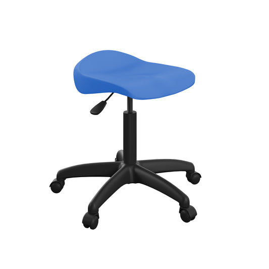 Titan Swivel Senior Stool with Plastic Base and Castors Size 5-6 | Blue/Black