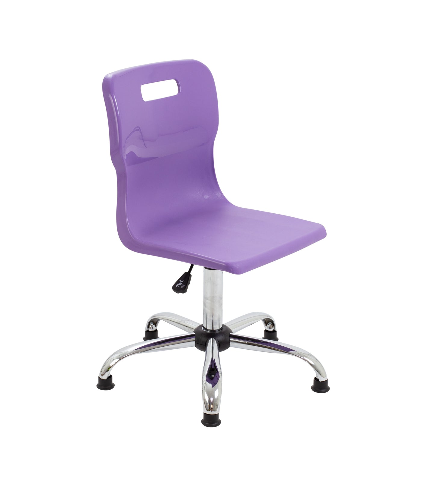 Titan Swivel Senior Chair with Chrome Base and Glides Size 5-6 | Purple/Chrome