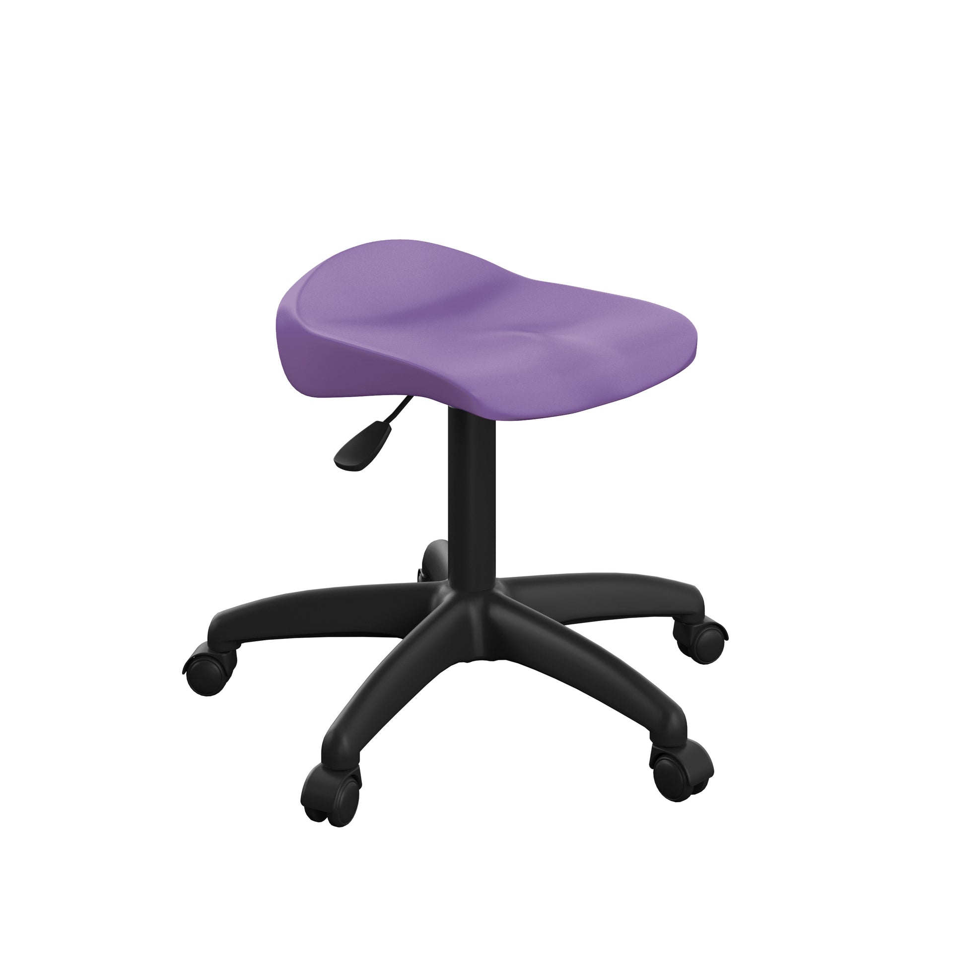 Titan Swivel Junior Stool with Plastic Base and Castors Size 5-6 | Purple/Black