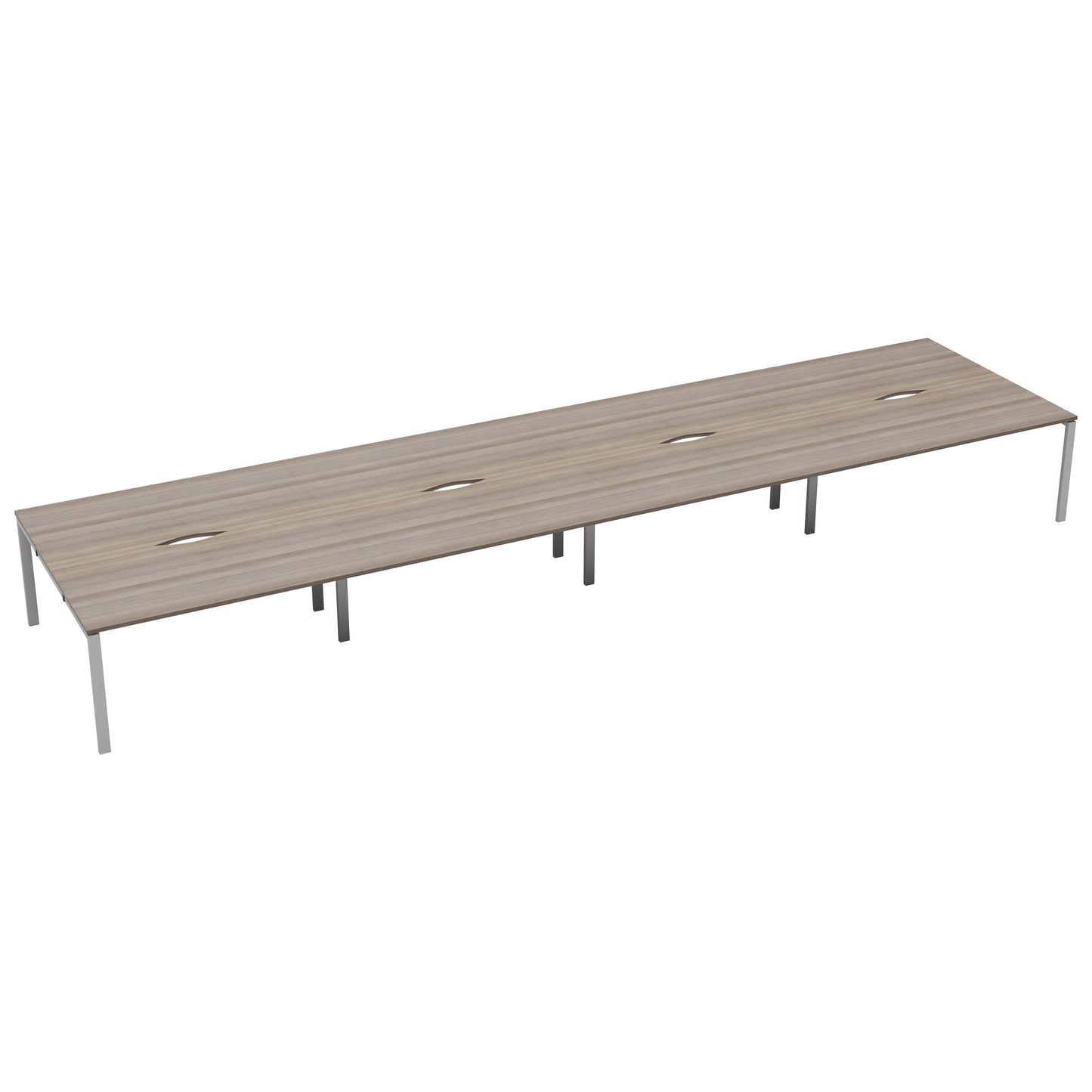 CB Bench with Cut Out: 8 Person | 1400 X 800 | Grey Oak/White