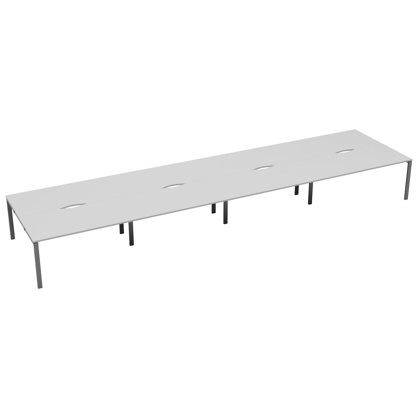 CB Bench with Cut Out: 8 Person | 1600 X 800 | White/Silver