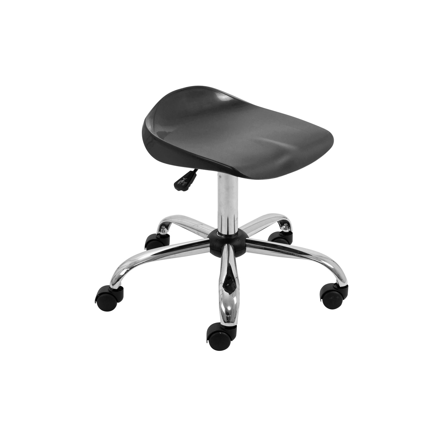 Titan Swivel Senior Stool with Chrome Base and Castors Size 5-6 | Black/Chrome