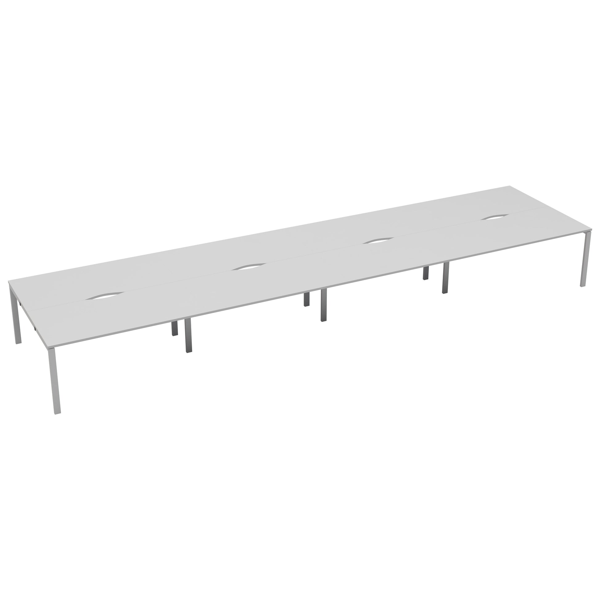 CB Bench with Cut Out: 8 Person | 1400 X 800 | White/White