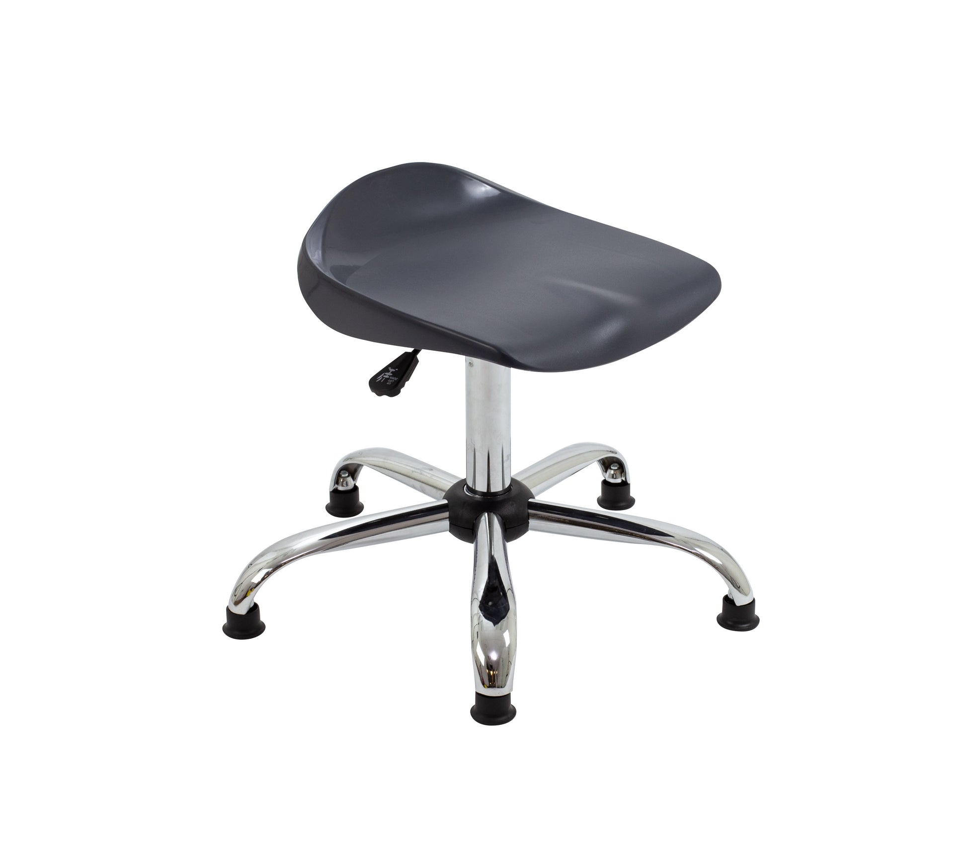 Titan Swivel Senior Stool with Chrome Base and Glides Size 5-6 | Charcoal/Chrome