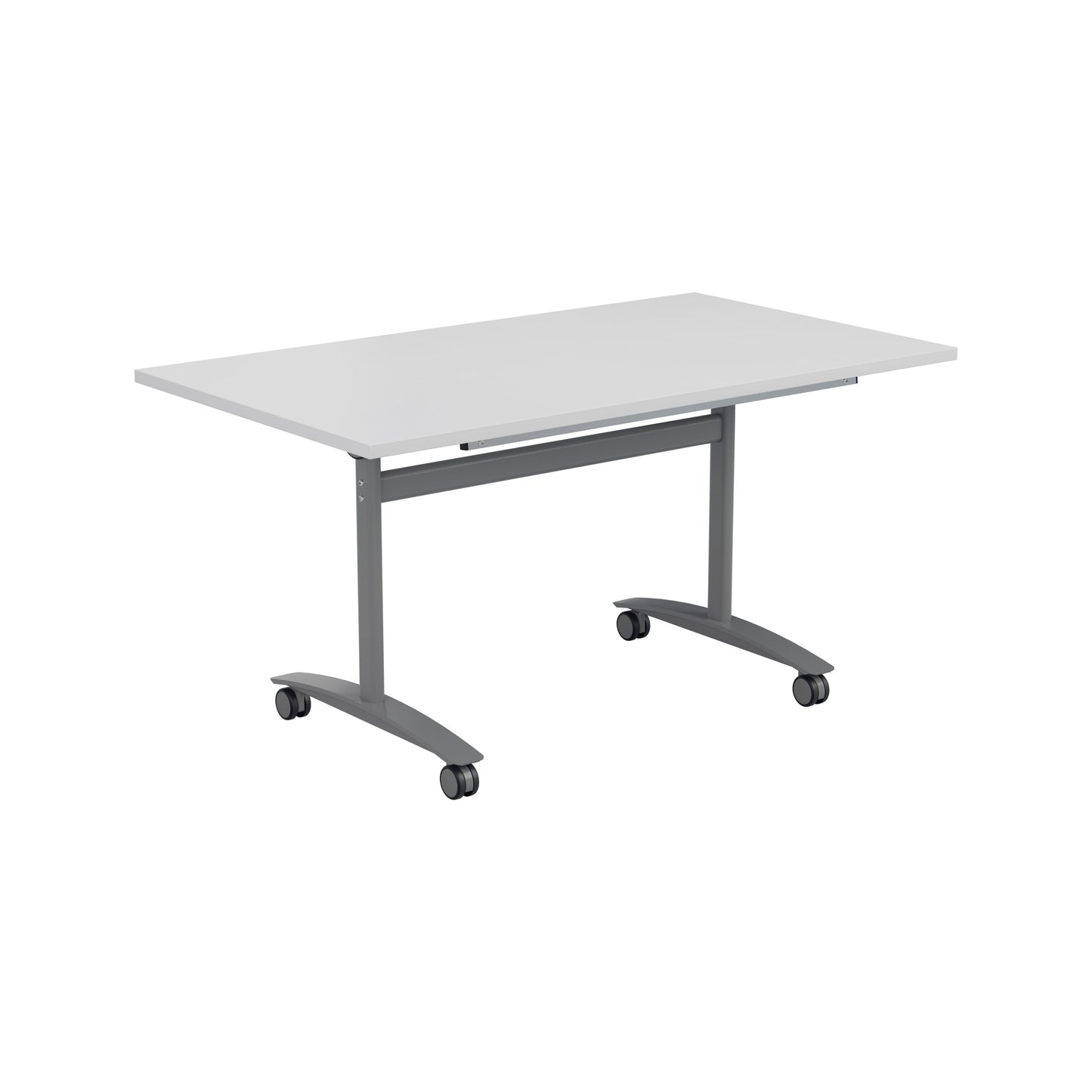 One Rectangular Tilting Table | 1400 X 700 | White/Silver