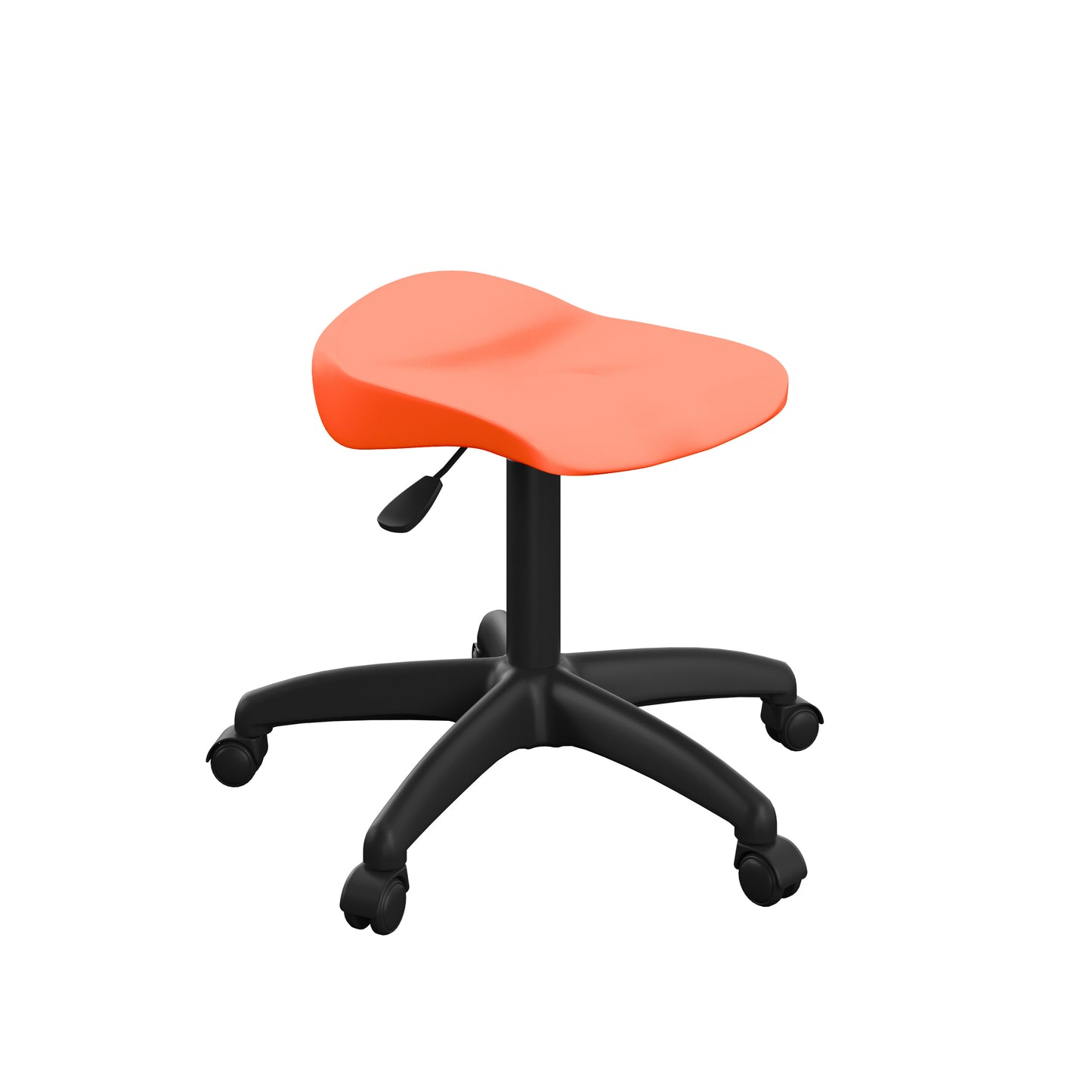 Titan Swivel Junior Stool with Plastic Base and Castors Size 5-6 | Orange/Black