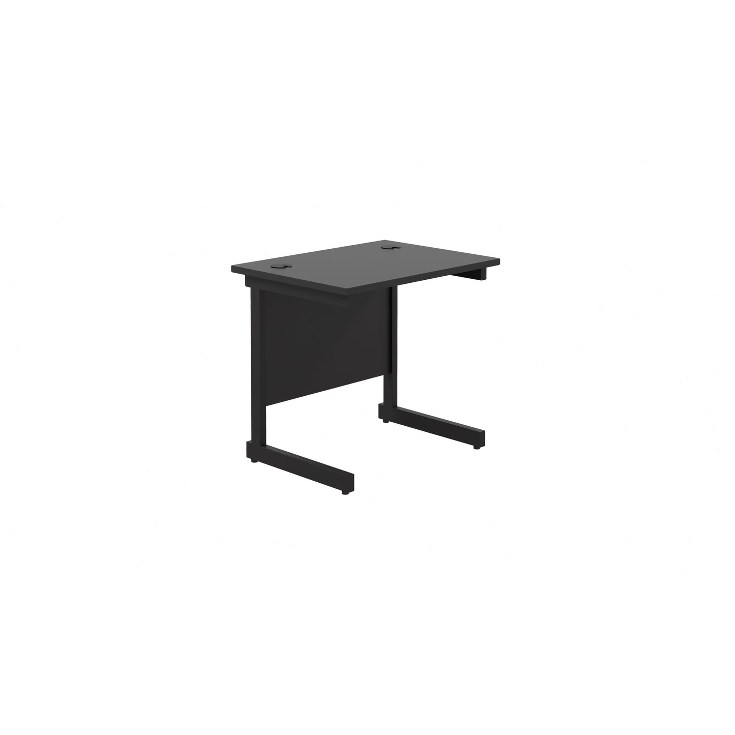 Single Upright Rectangular Desk: 600mm Deep | 800X600 | Black/Black