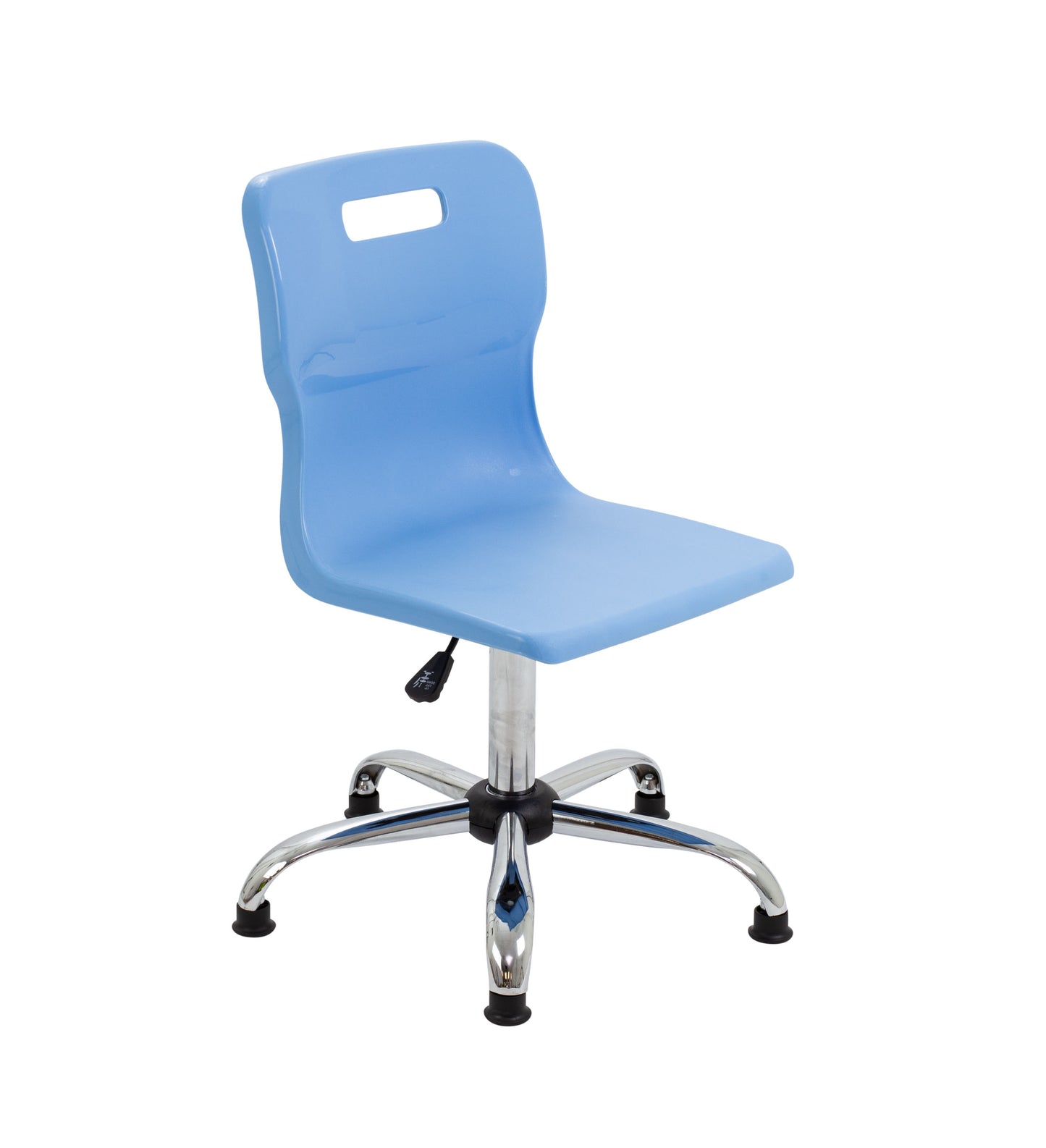 Titan Swivel Senior Chair with Chrome Base and Glides Size 5-6 | Sky Blue/Chrome