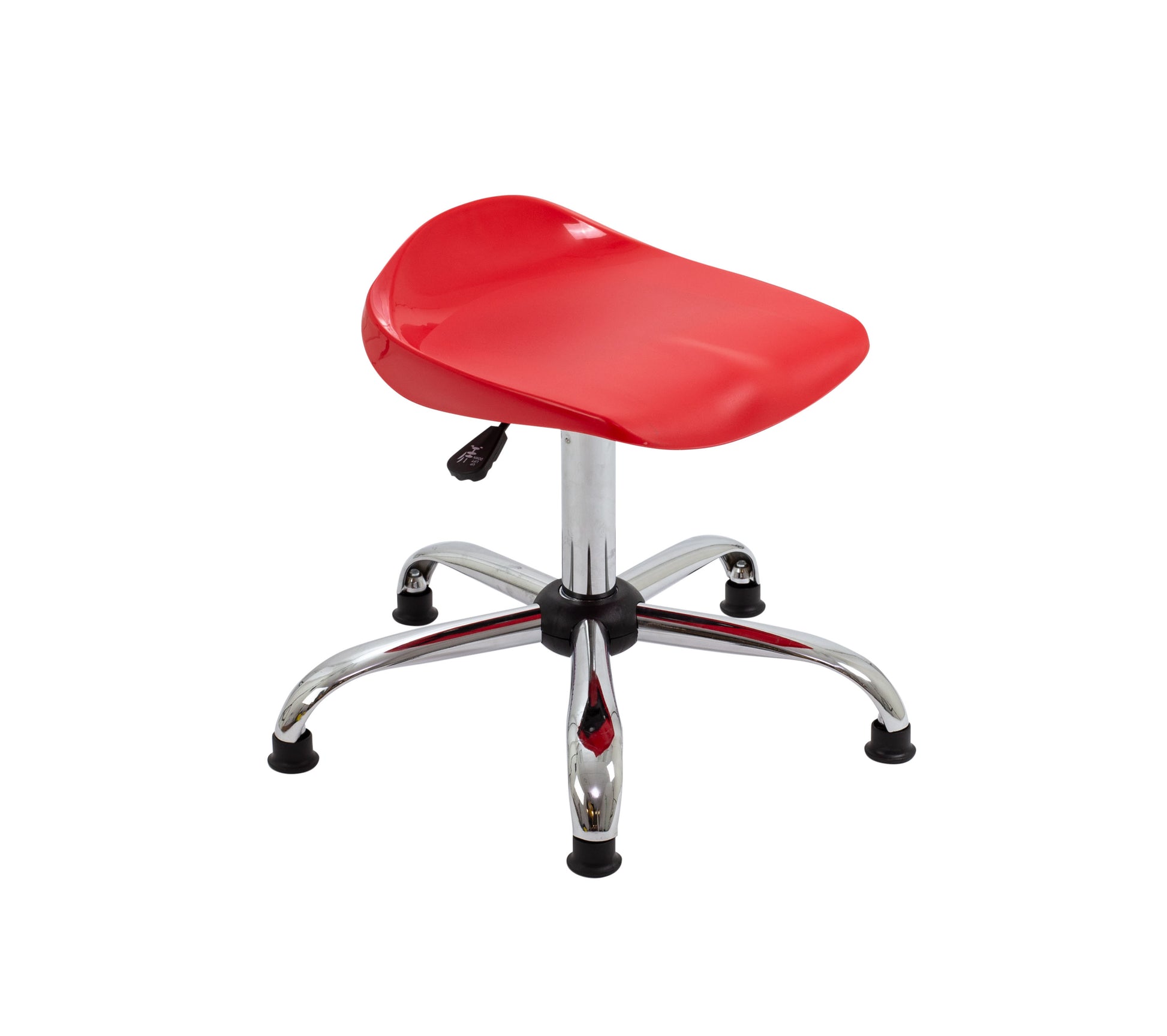 Titan Swivel Senior Stool with Chrome Base and Glides Size 5-6 | Red/Chrome