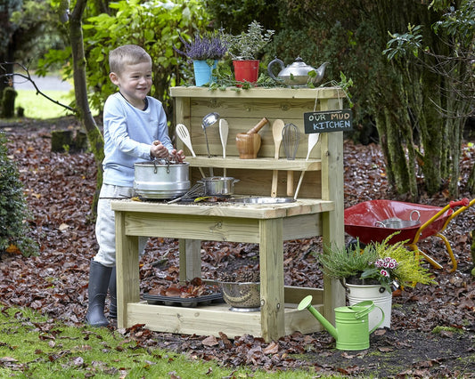 Millhouse Early Years Small Mud Kitchen plus Mud Kitchen Kit PT1143