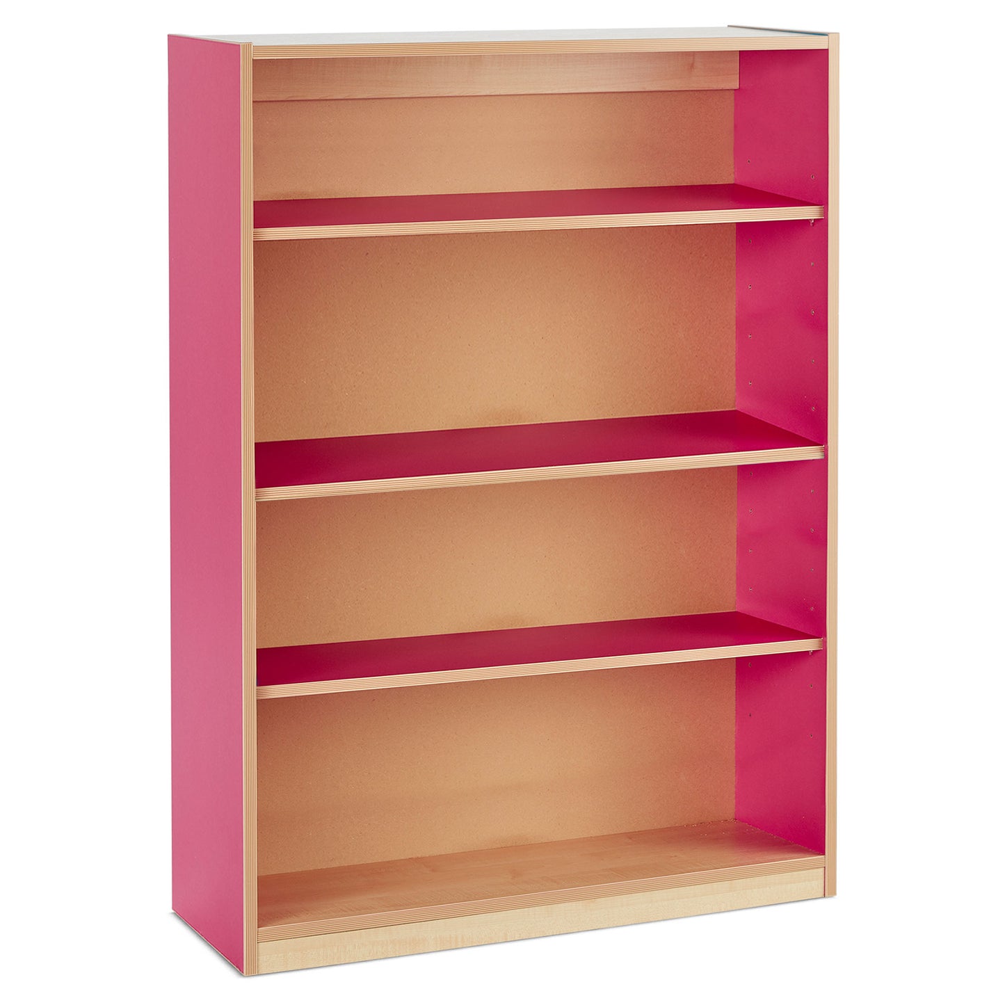 Monarch Open Bookcase with 2 Coloured Adjustable Shelves & 1 Fixed Central Shelf (H1250)