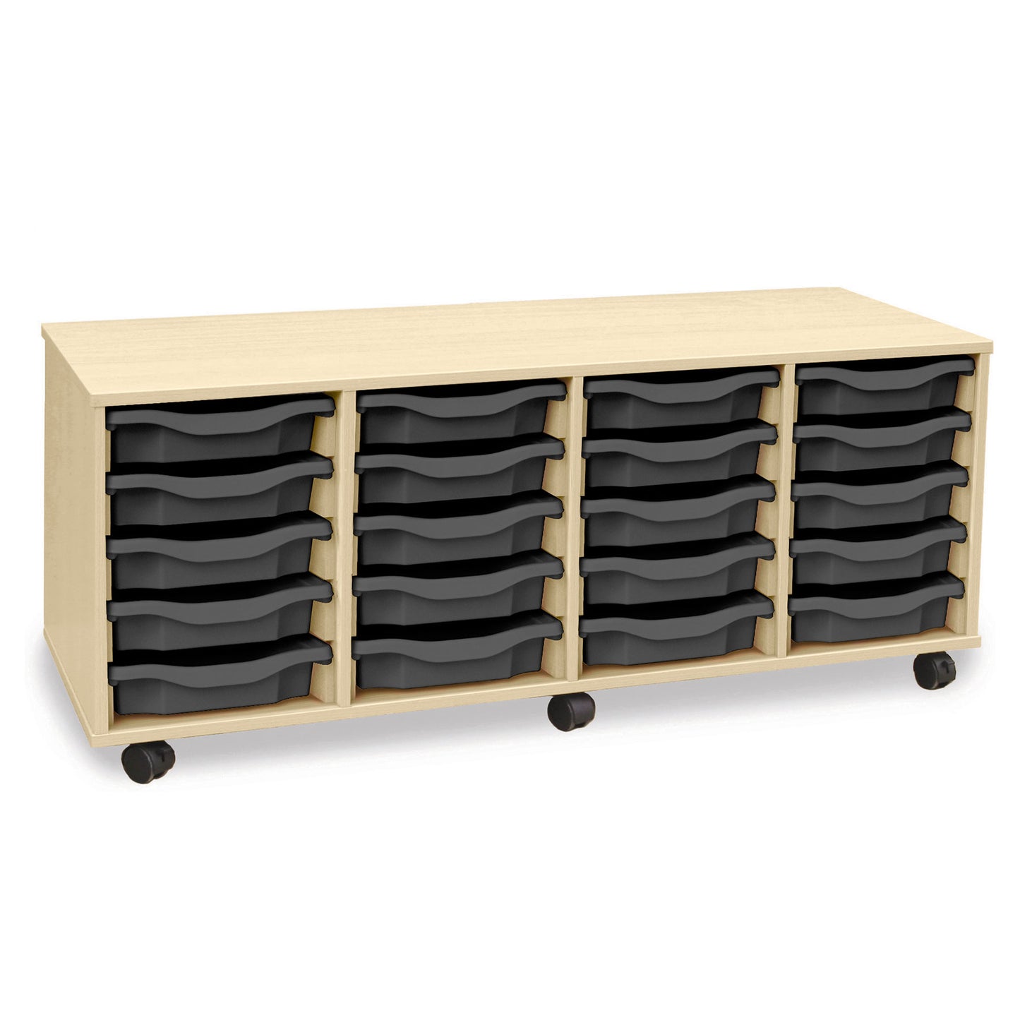 Monarch Mobile School Shallow Tray Storage Unit 20 Trays