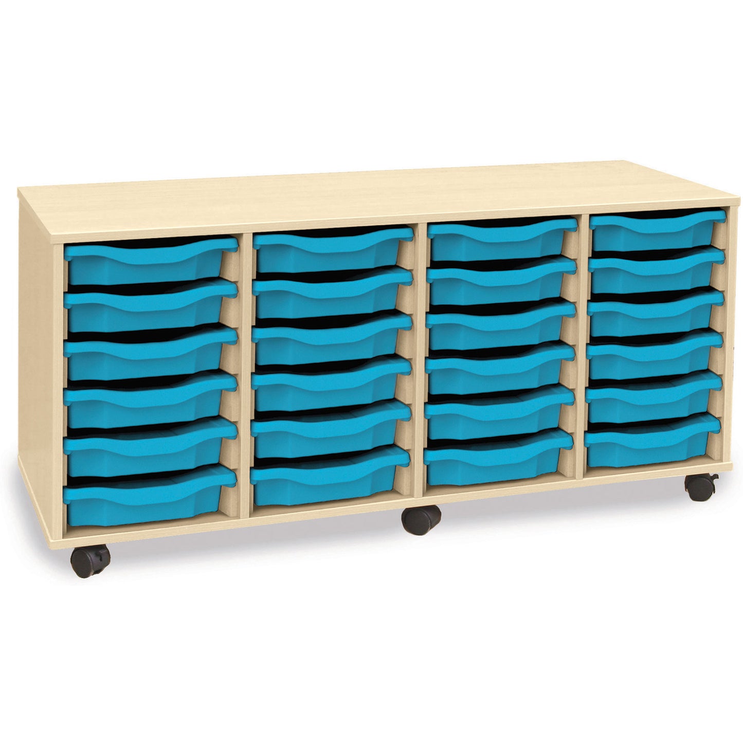 Monarch Mobile School Shallow Tray Storage Unit 24 Trays