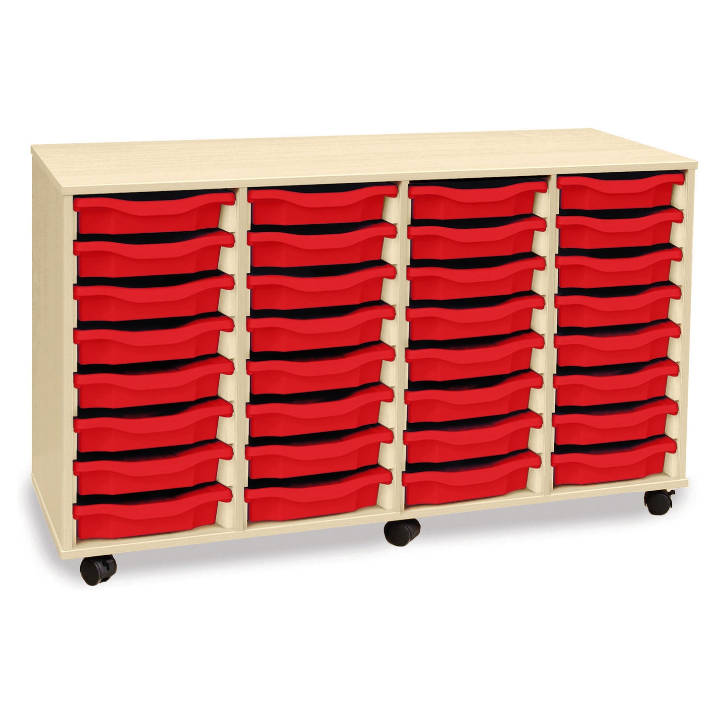 Monarch Mobile School Shallow Tray Storage Unit 32 Trays