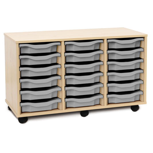 Monarch Mobile School Shallow Tray Storage Unit 18 Trays