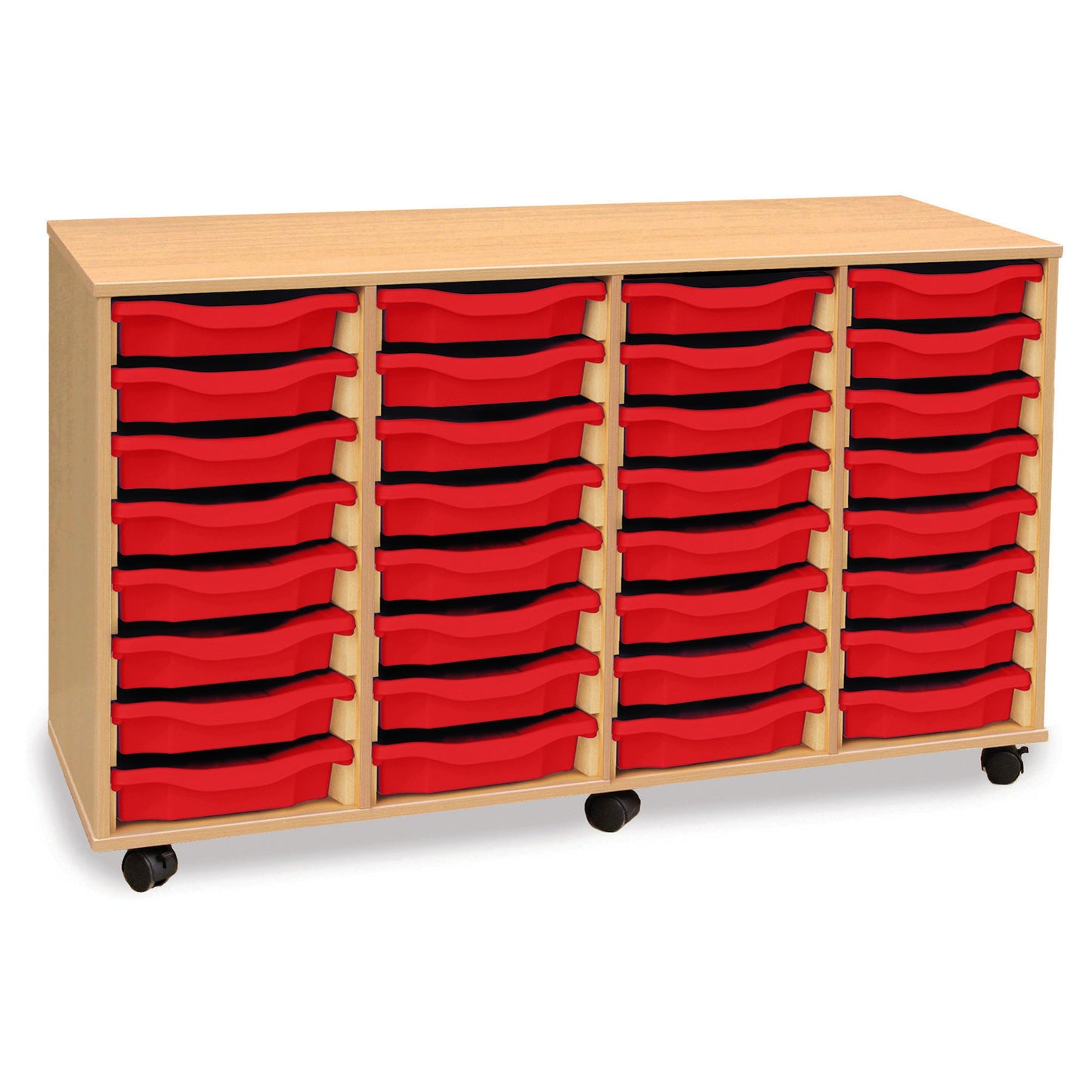 Monarch Mobile School Shallow Tray Storage Unit 32 Trays