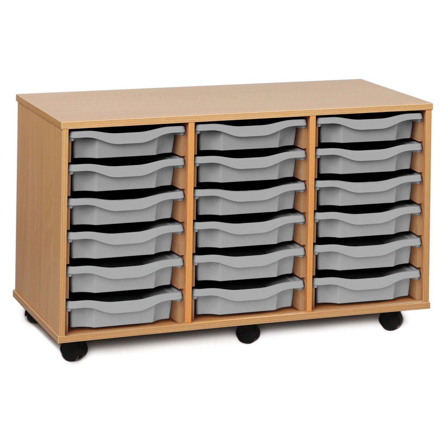 Monarch Mobile School Shallow Tray Storage Unit 18 Trays