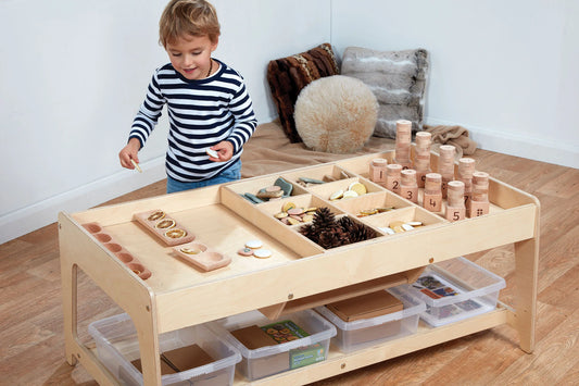 Millhouse Early Years Investigative Play Table and 4 Clear Tubs