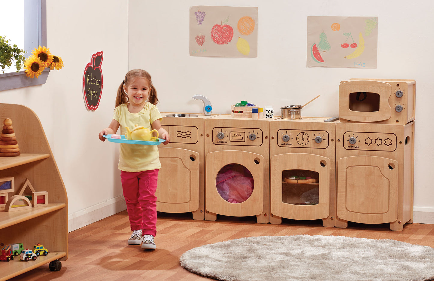 Millhouse Early Years Stamford Kitchen Set (Microwave, Sink, Fridge, Washer & Cooker)