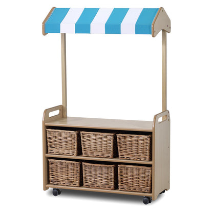 Millhouse Early Years Mobile Tall Unit with Canopy Add-on and 6 Baskets