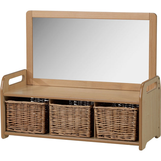 Millhouse Early Years Low Mirror Storage Unit with 3 Baskets