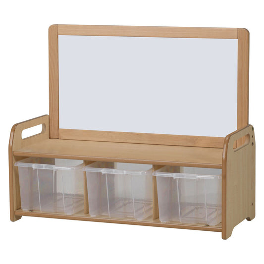 Millhouse Early Years Low Magnetic Storage Unit with 3 Clear Tubs