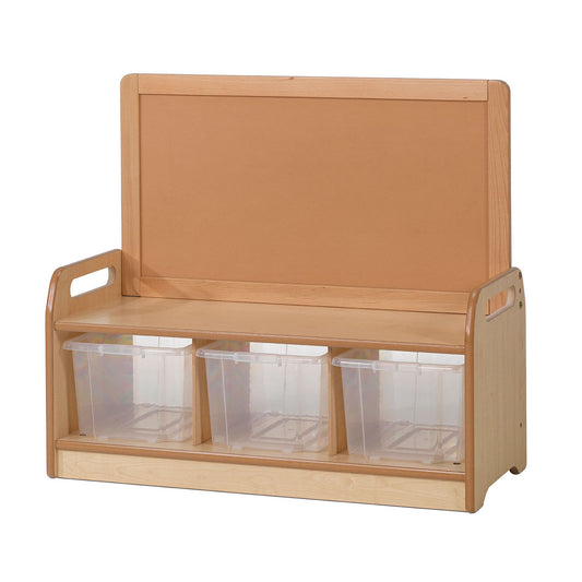 Millhouse Early Years Low Display Storage Unit with 3 Clear Tubs