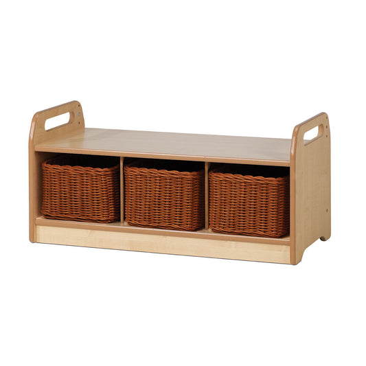 Millhouse Early Years Low Level Storage Bench with 3 Baskets