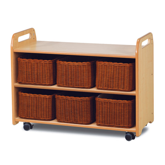 Millhouse Early Years Mobile Shelf Unit with Display/Mirror Back and 6 Baskets