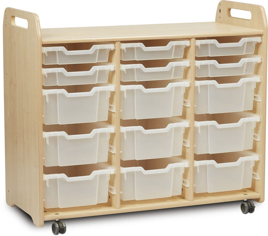 Millhouse Early Years Tray Storage Unit (900mm height) with 6 Shallow and 9 Deep Trays