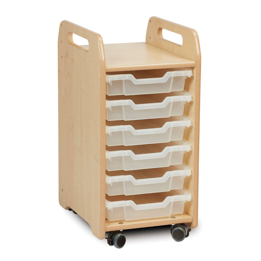 Millhouse Early Years Tray Storage Unit (1 column) with 6 Shallow Trays