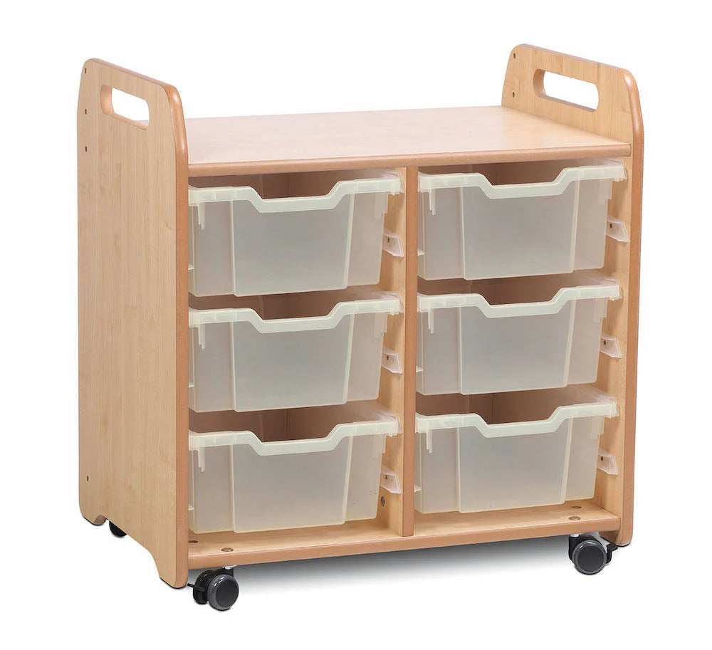 Millhouse Early Years Tray Storage Unit (2 column) with 6 Deep Trays