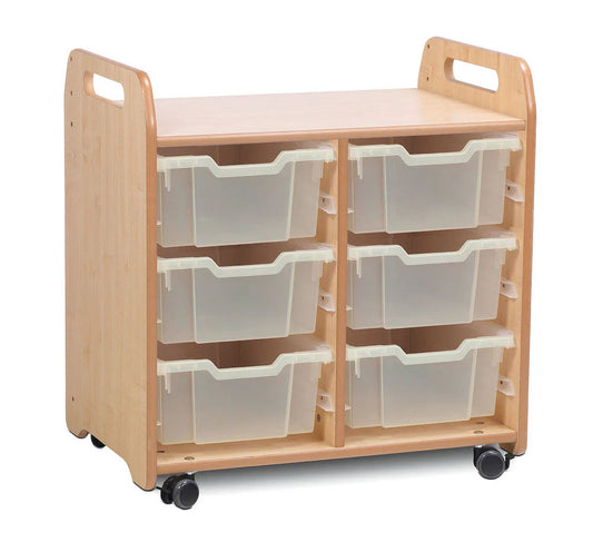 Millhouse Early Years Tray Storage Unit (2 column) with 6 Deep Trays