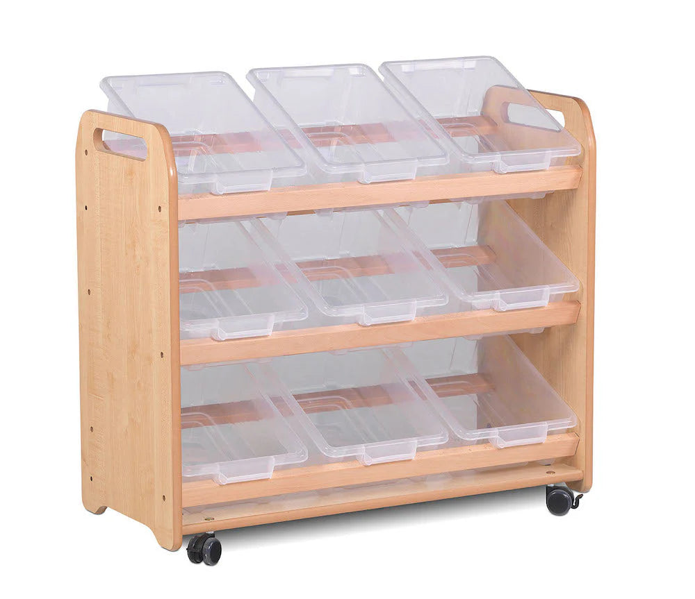 Millhouse Early Years Tilt Tote Storage with 9 Clear Tubs