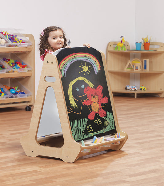 Millhouse Early Years Double-sided 2 Station Chalk/Whiteboard Easel