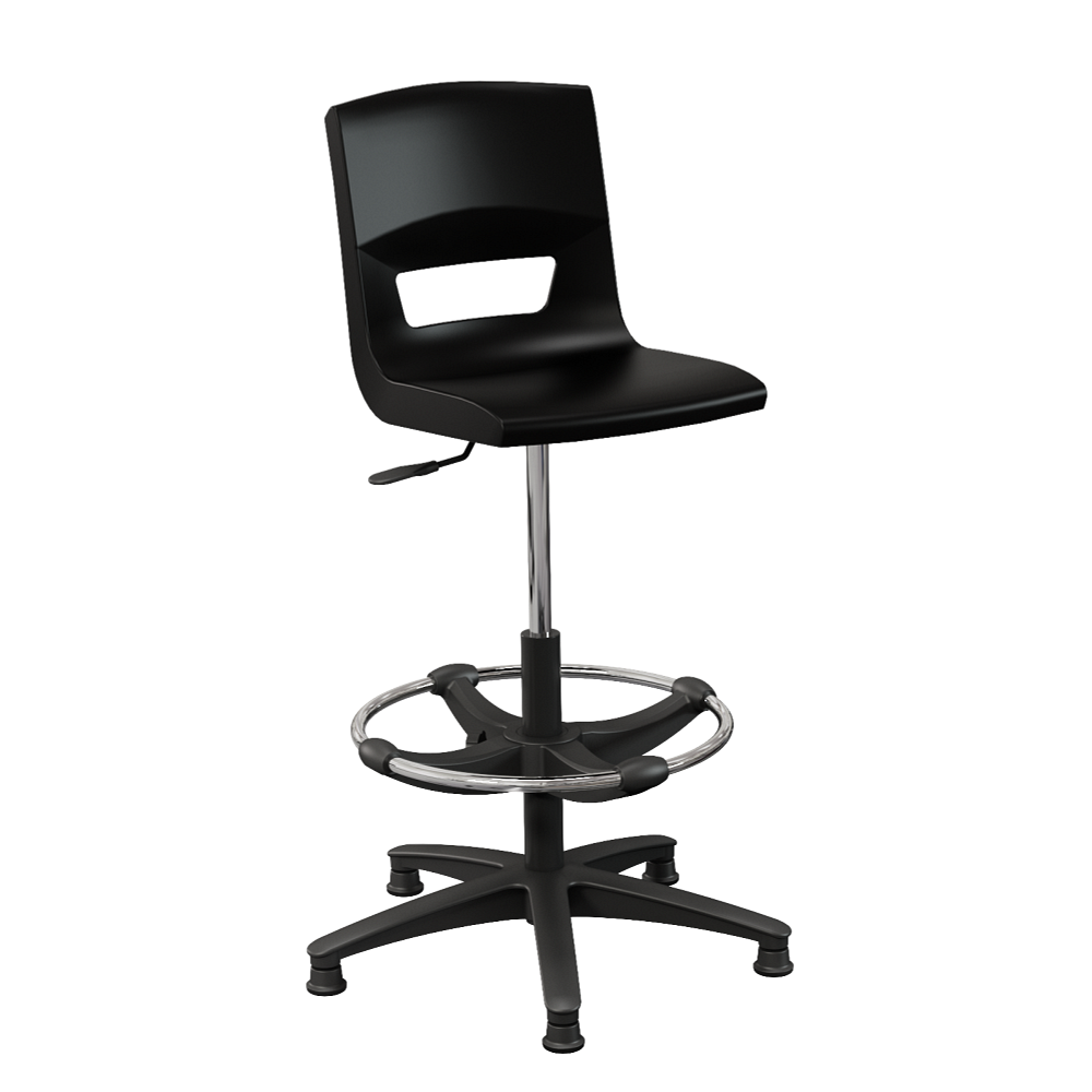 Postura+ Task Stool with Chrome Foot Ring