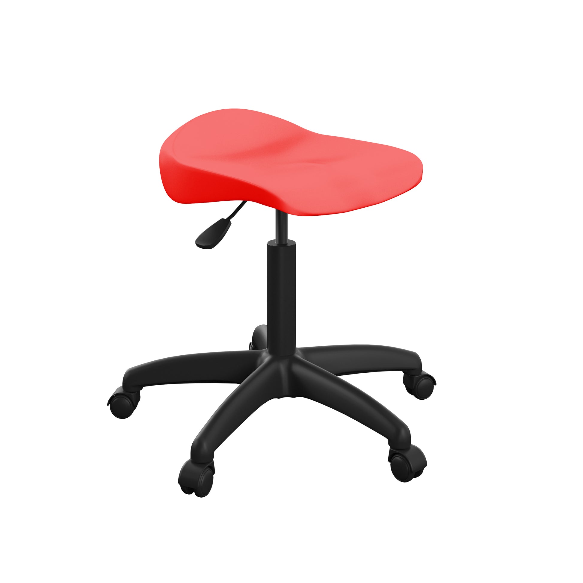 Titan Swivel Senior Stool with Plastic Base and Castors Size 5-6 | Red/Black