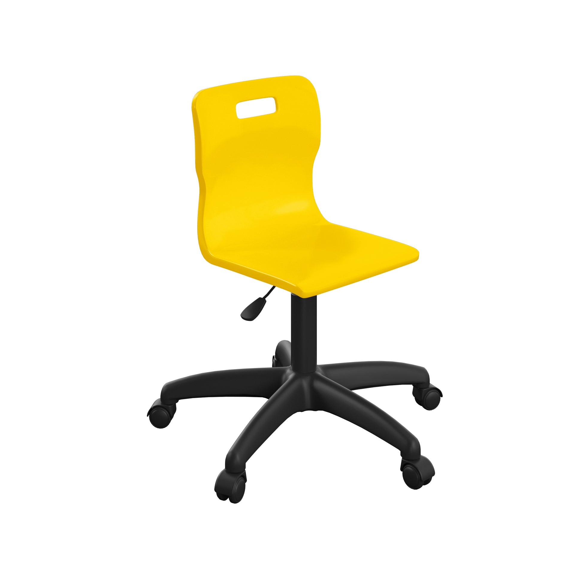 Titan Swivel Junior Chair with Plastic Base and Castors Size 3-4 | Yellow/Black