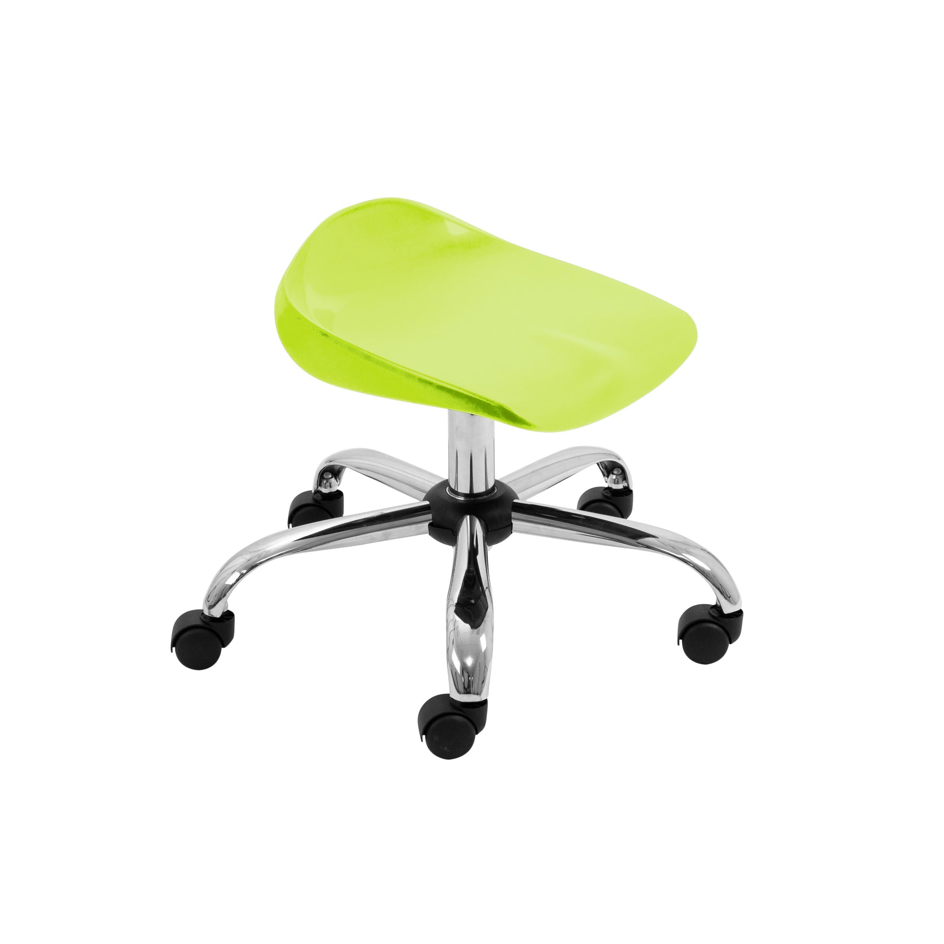 Titan Swivel Junior Stool with Chrome Base and Castors Size 5-6 | Lime/Chrome