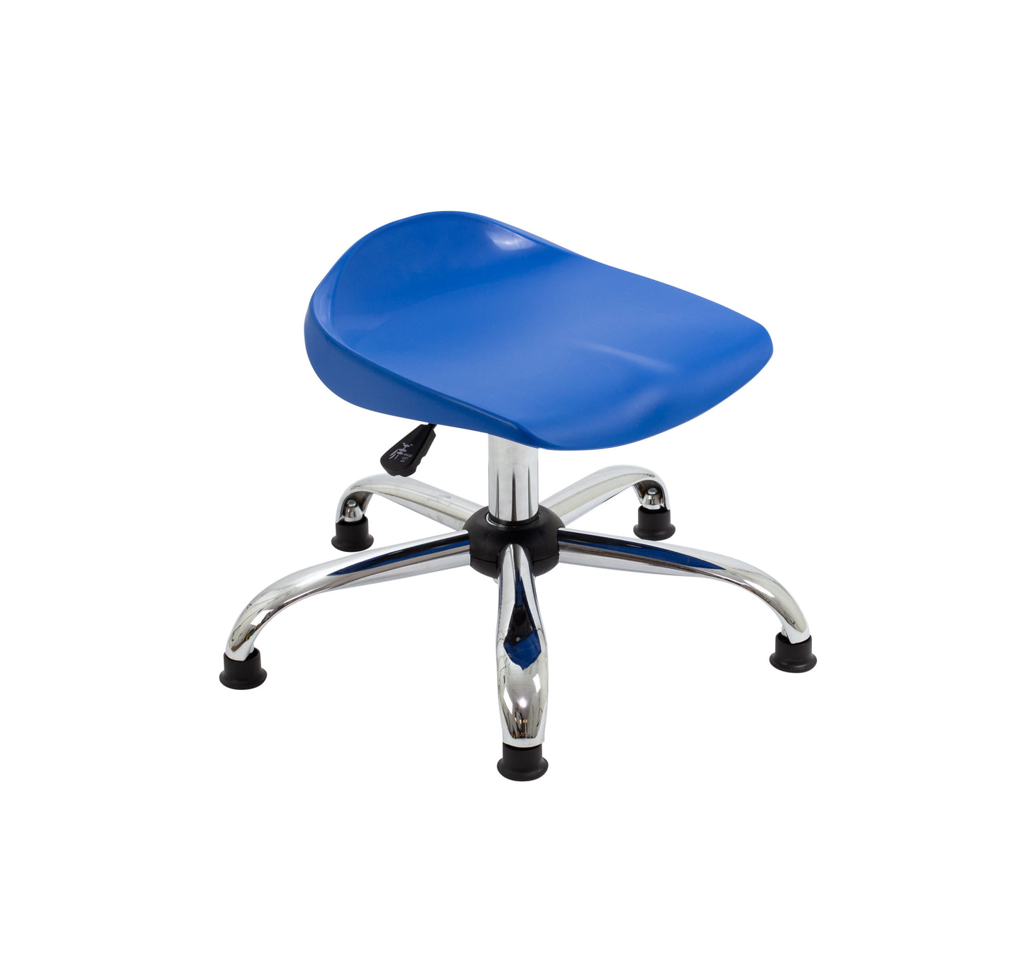 Titan Swivel Junior Stool with Chrome Base and Glides Size 5-6 | Blue/Chrome