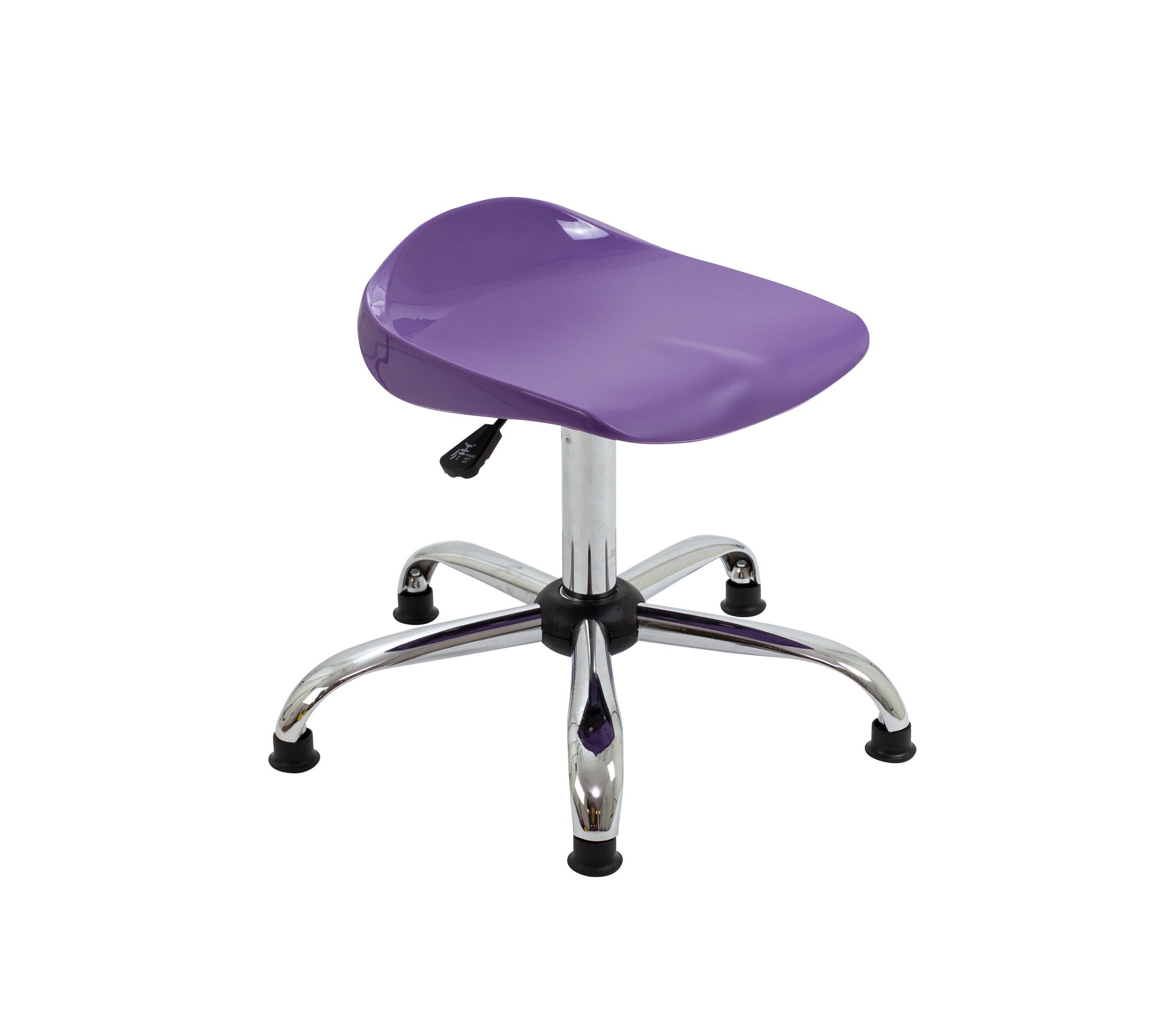 Titan Swivel Senior Stool with Chrome Base and Glides Size 5-6 | Purple/Chrome