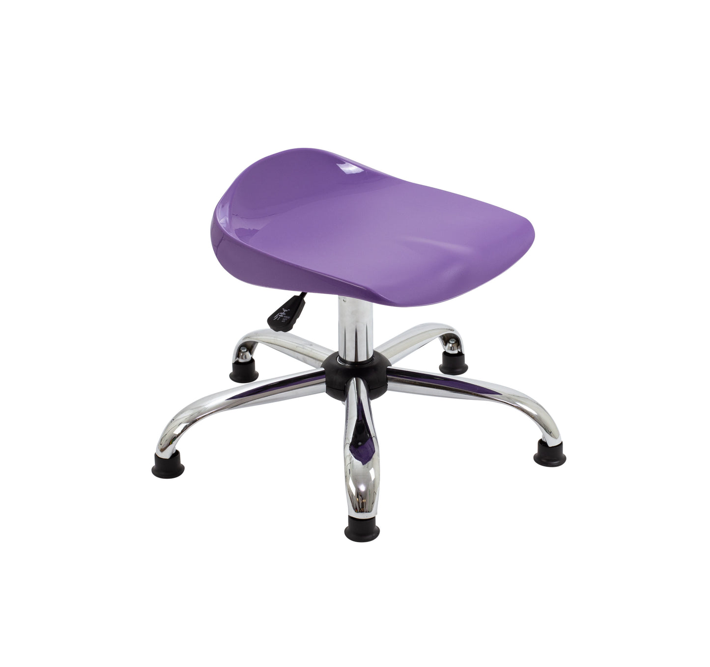 Titan Swivel Junior Stool with Chrome Base and Glides Size 5-6 | Purple/Chrome