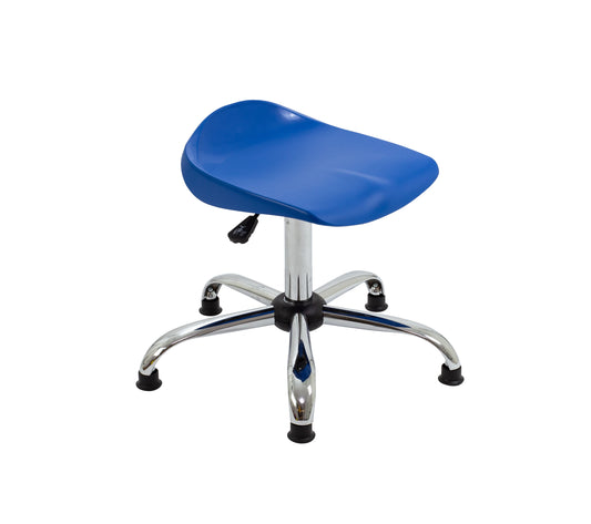 Titan Swivel Senior Stool with Chrome Base and Glides Size 5-6 | Blue/Chrome