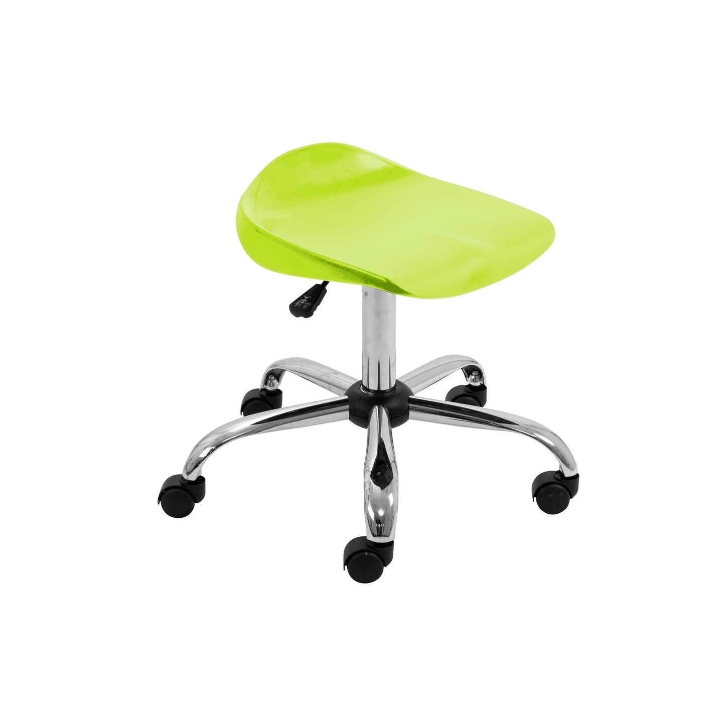 Titan Swivel Senior Stool with Chrome Base and Castors Size 5-6 | Lime/Chrome