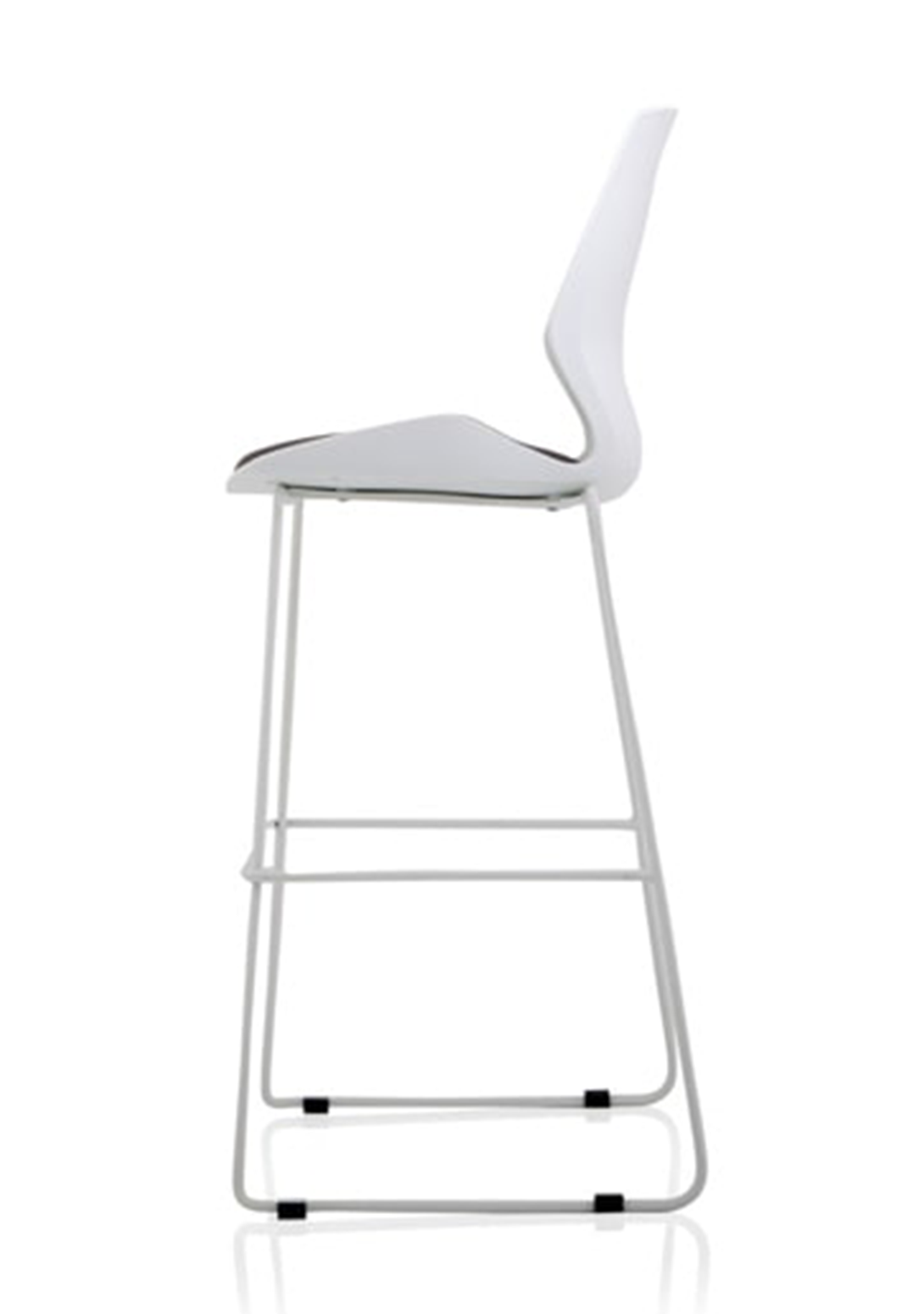 Florence White Frame Fabric Seat High Stool Chair